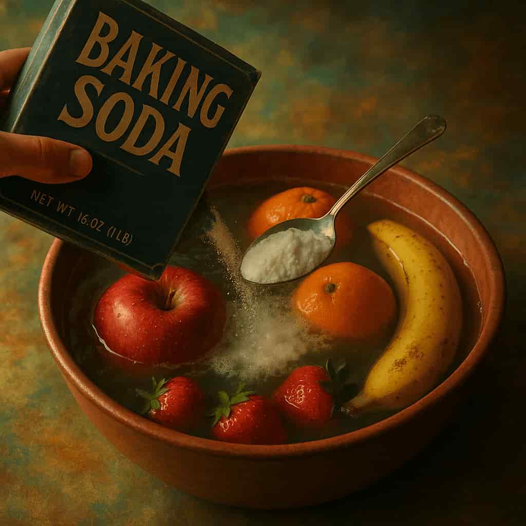 Bakingsoda wetenschap fruit wassen